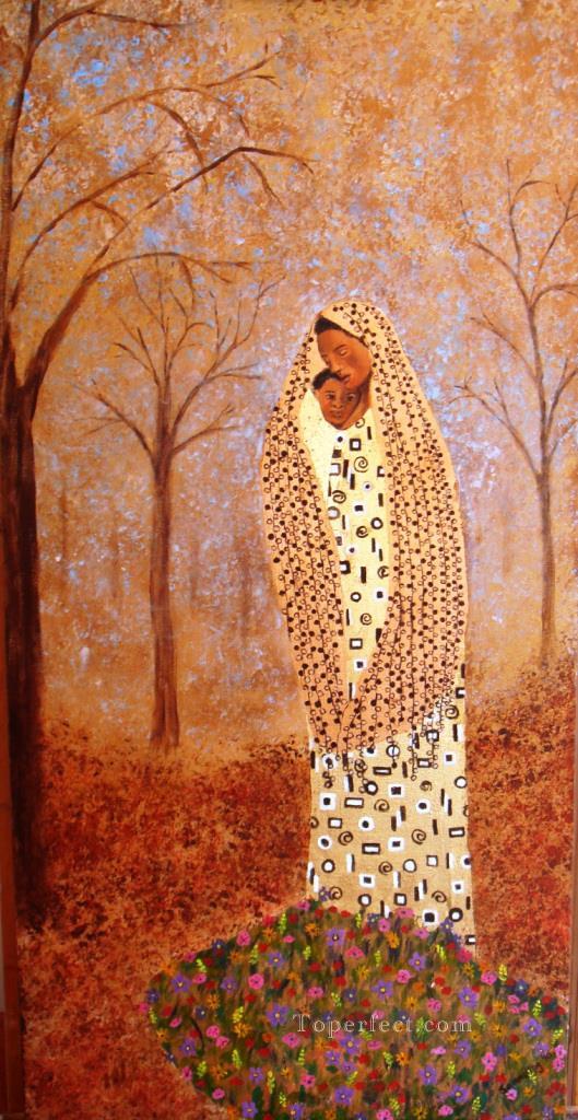 mère enfant de l’Afrique Peintures à l'huile